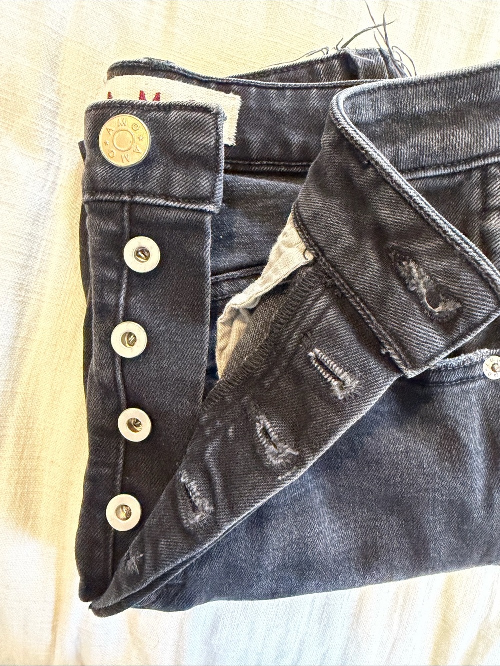 AMO Chloe Crop With Piping Black with White Sidestripe Size 26 - Picture 6 of 10